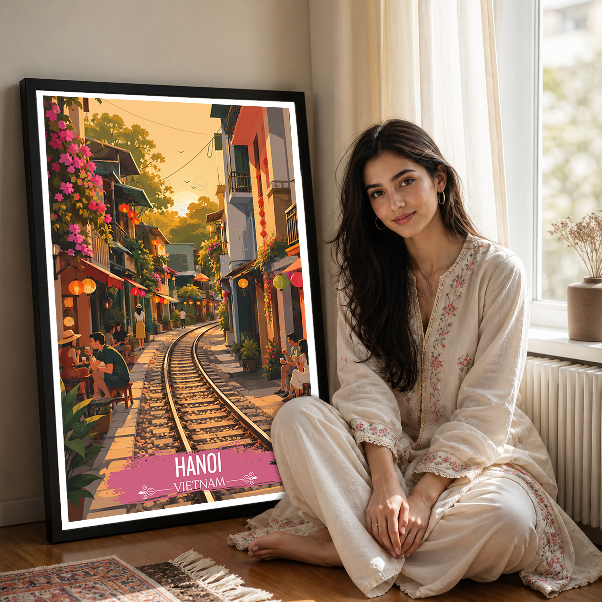 Hanoi - Vietnam - Travel Poster Vintage Style Wall Art Print - Art Print - Travel Art Poster