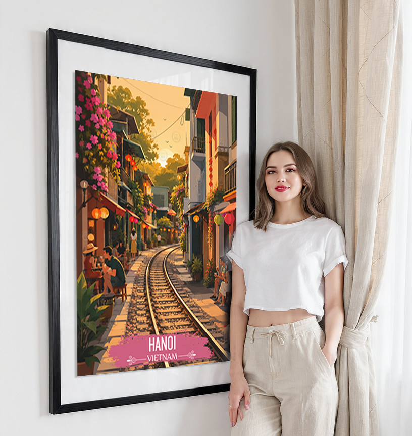 Hanoi - Vietnam - Travel Poster Vintage Style Wall Art Print - Art Print - Travel Art Poster