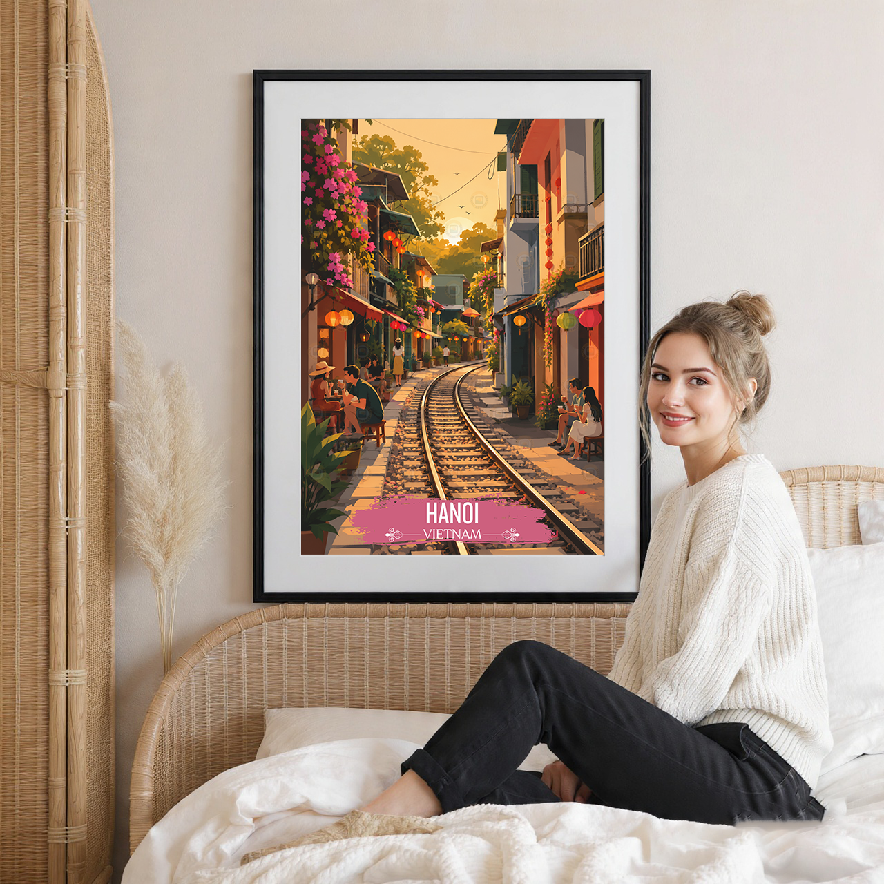 Hanoi - Vietnam - Travel Poster Vintage Style Wall Art Print - Art Print - Travel Art Poster