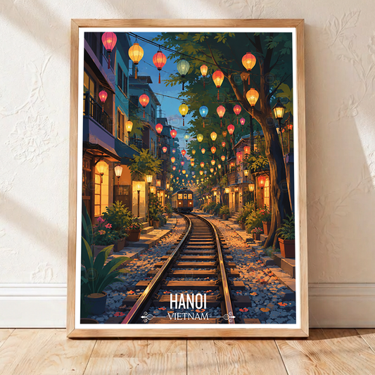 Hanoi - Vietnam - Travel Poster Vintage Style Wall Art Print - Art Print - Travel Art Poster