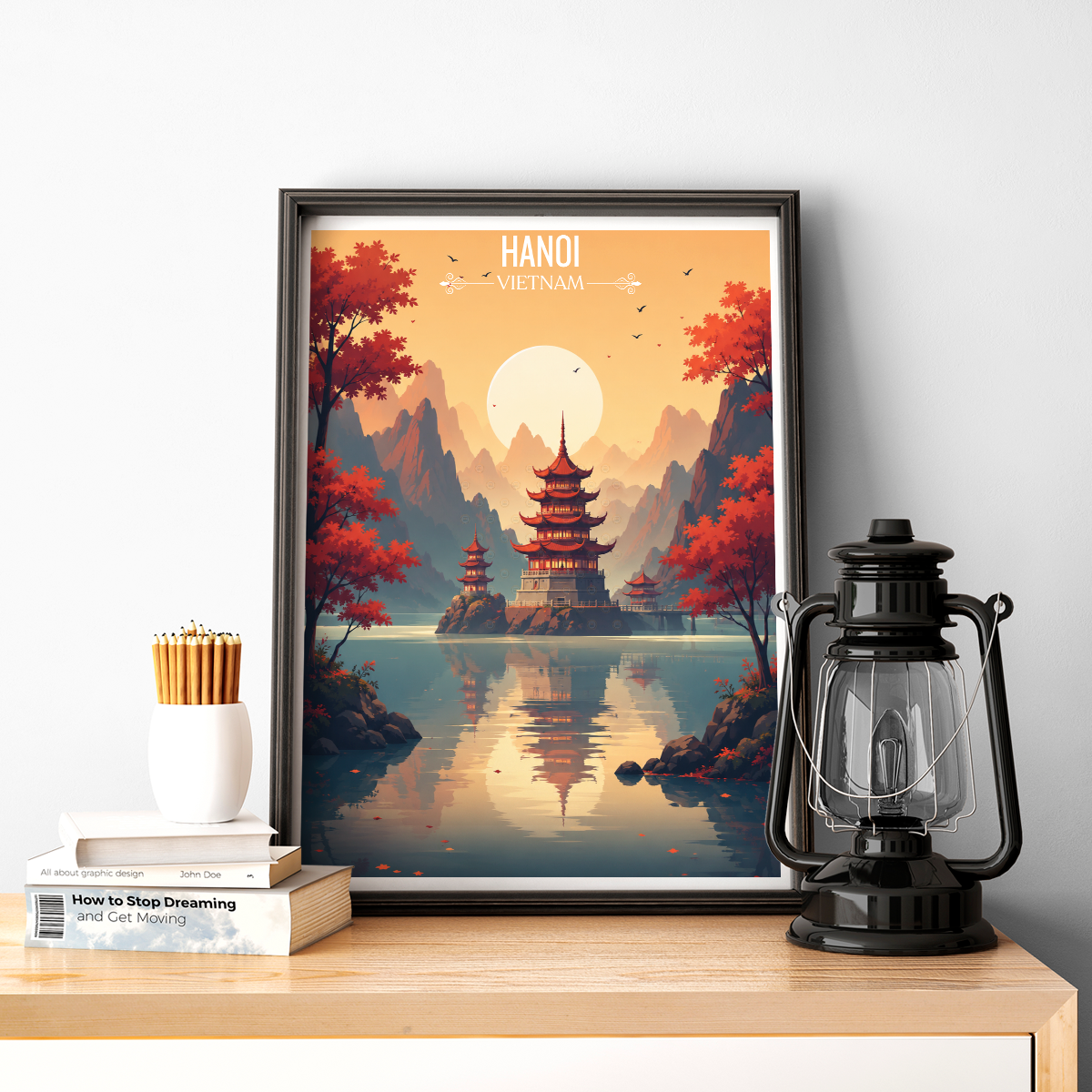 Hanoi - Vietnam - Travel Poster Vintage Style Wall Art Print - Art Print - Travel Art Poster