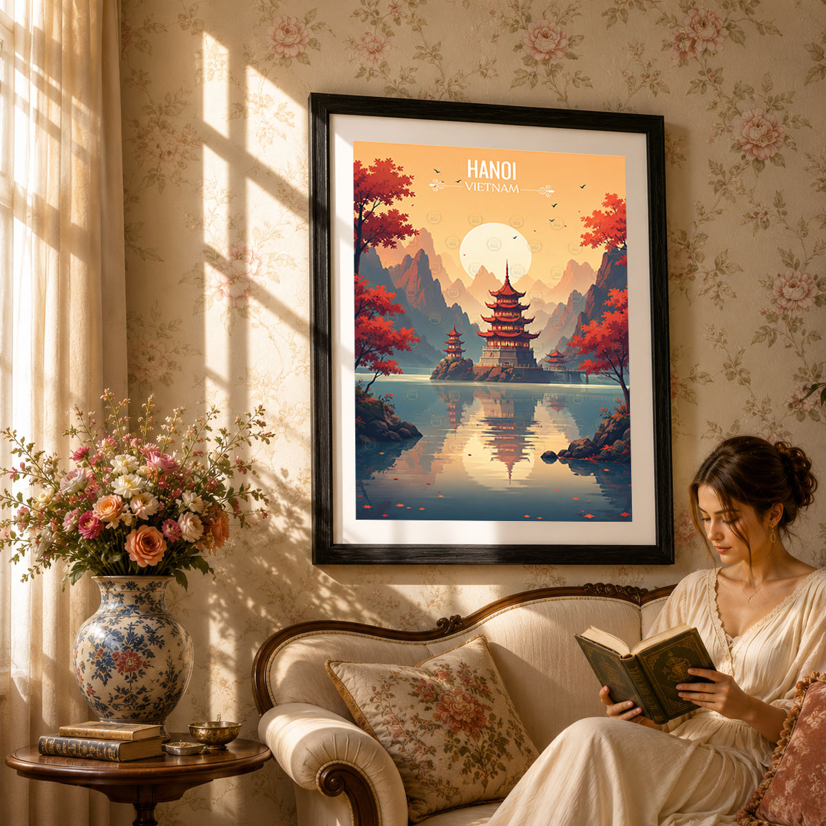 Hanoi - Vietnam - Travel Poster Vintage Style Wall Art Print - Art Print - Travel Art Poster