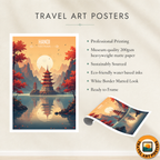 Hanoi - Vietnam - Travel Poster Vintage Style Wall Art Print - Art Print - Travel Art Poster
