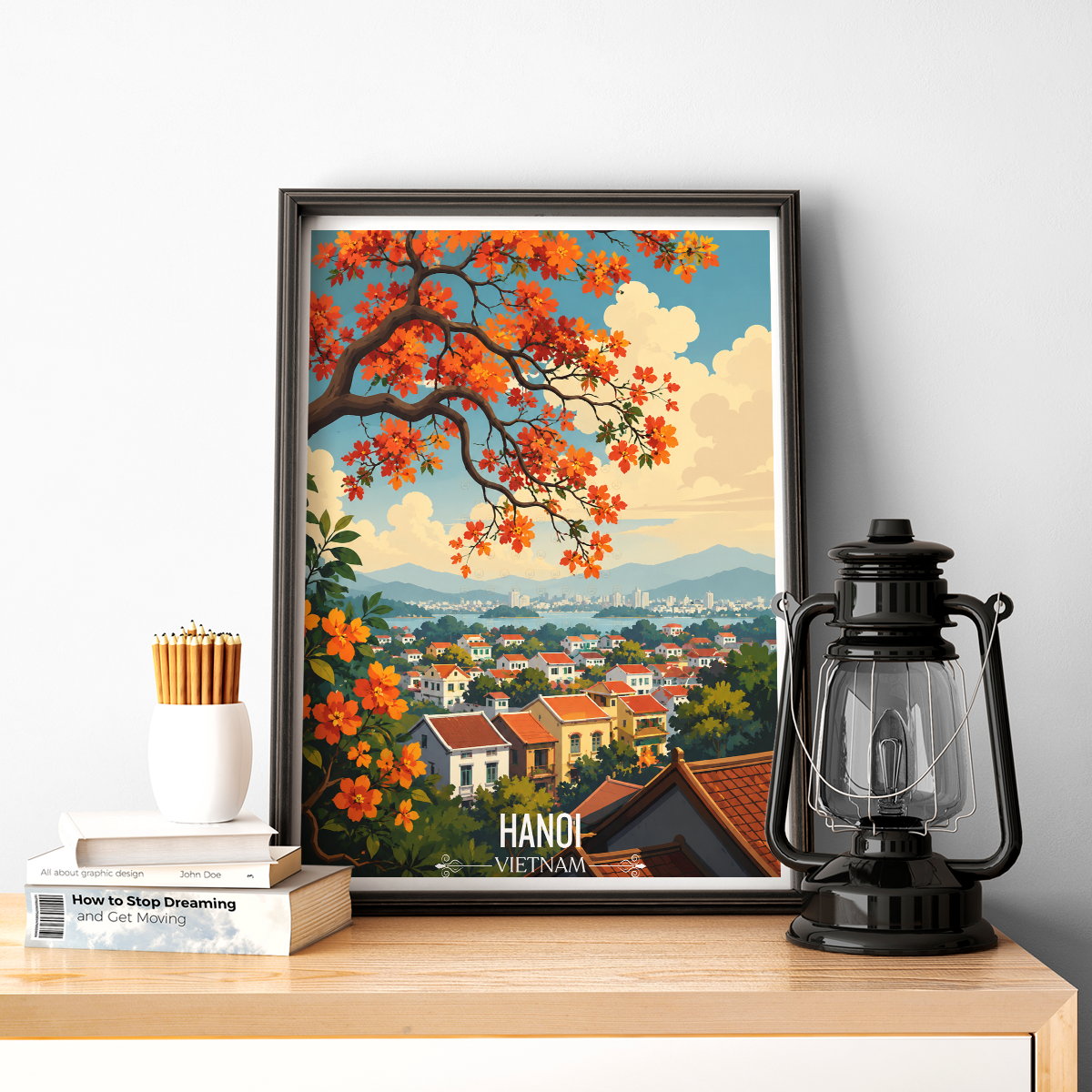Hanoi - Vietnam - Travel Poster Vintage Style Wall Art Print - Art Print - Travel Art Poster