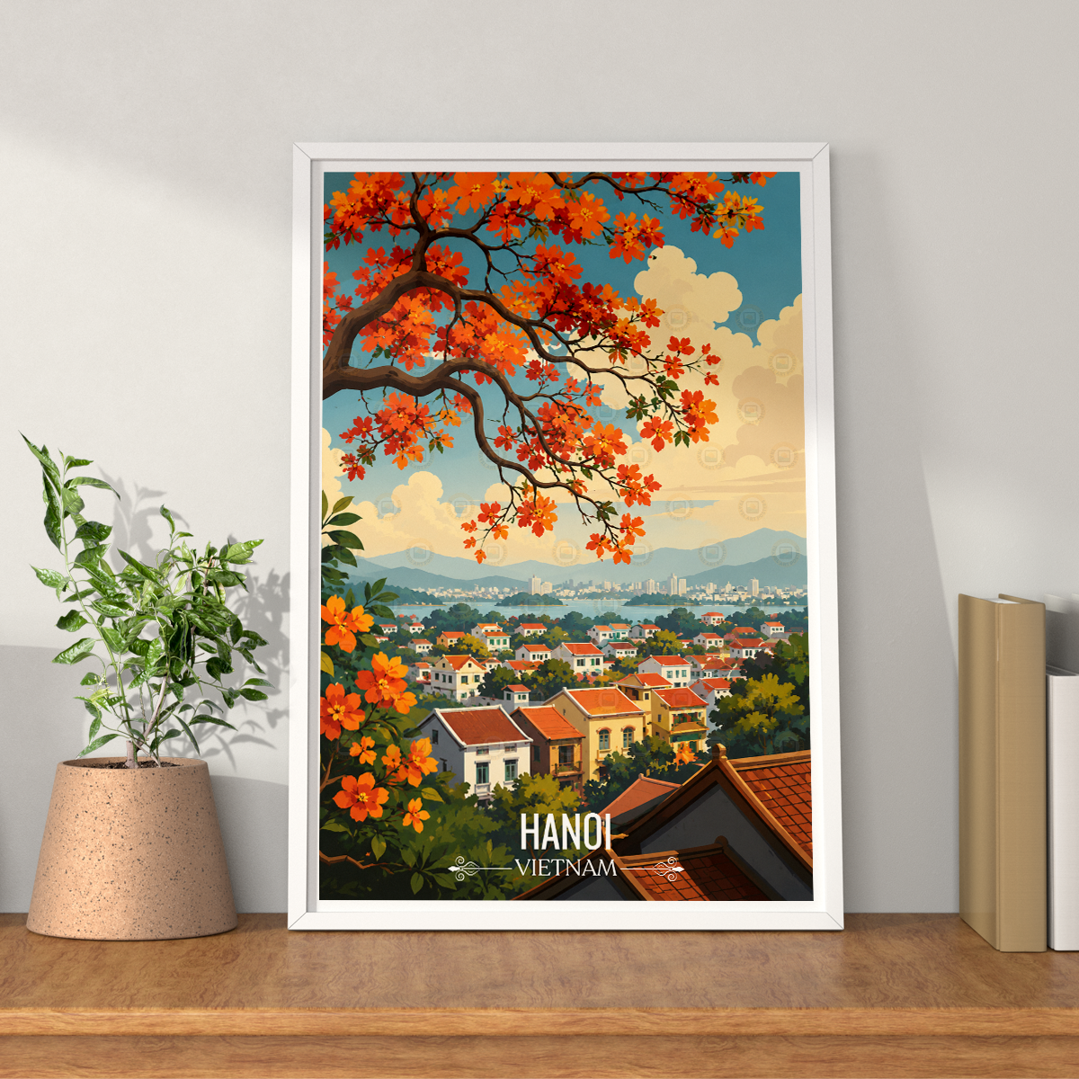 Hanoi - Vietnam - Travel Poster Vintage Style Wall Art Print - Art Print - Travel Art Poster