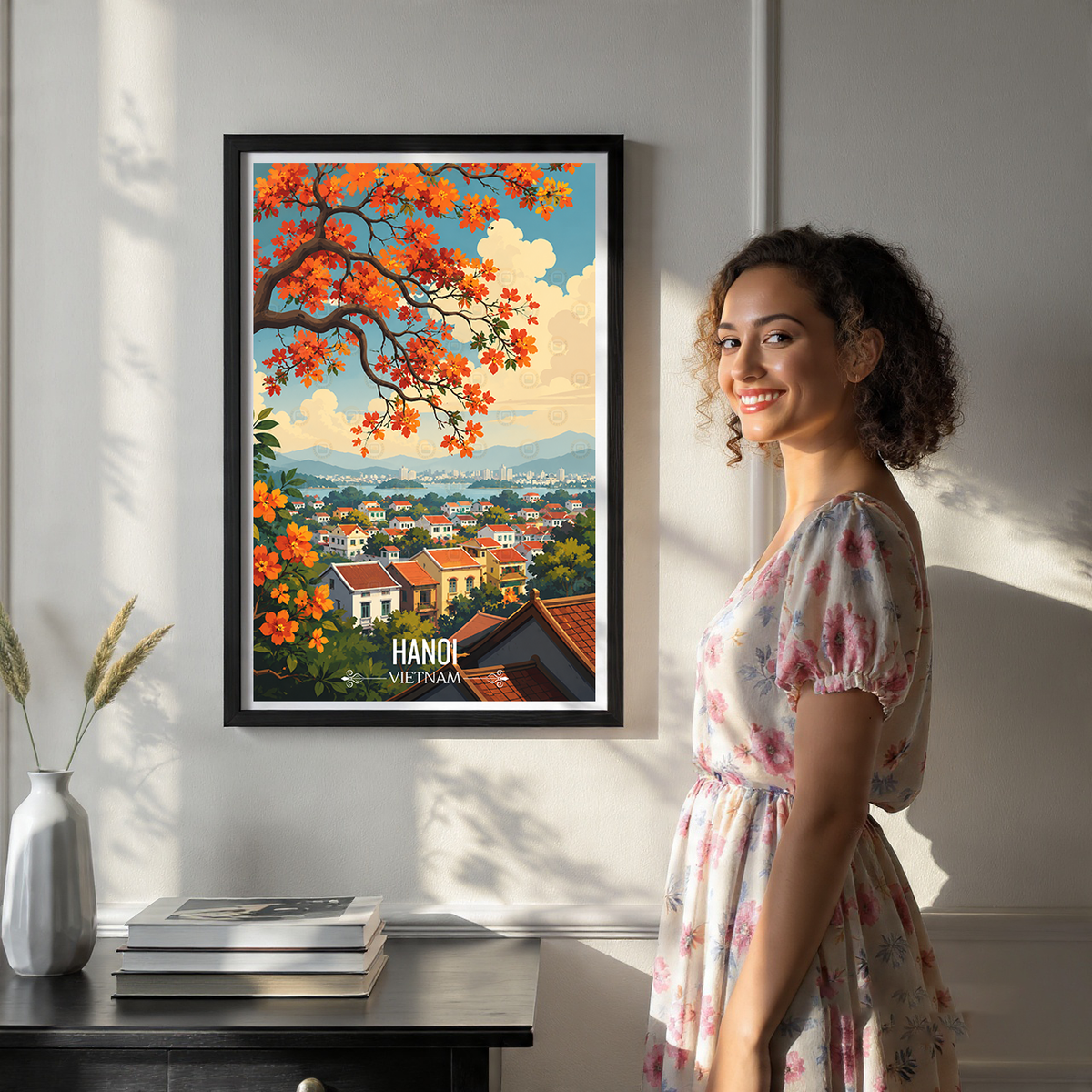 Hanoi - Vietnam - Travel Poster Vintage Style Wall Art Print - Art Print - Travel Art Poster