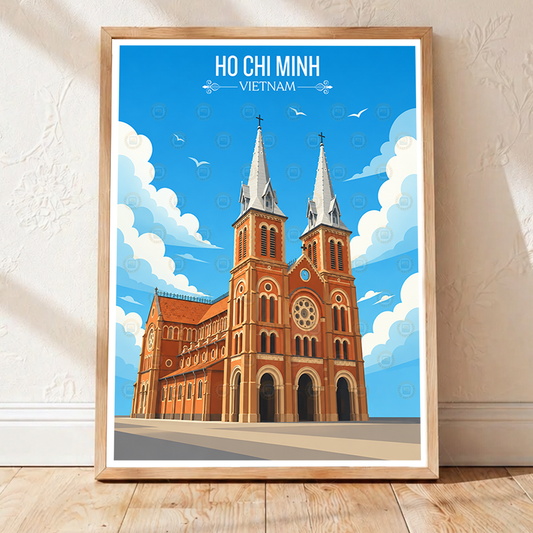Ho Chi Minh - Vietnam - Travel Poster Vintage Style Wall Art Print - Art Print - Travel Art Poster