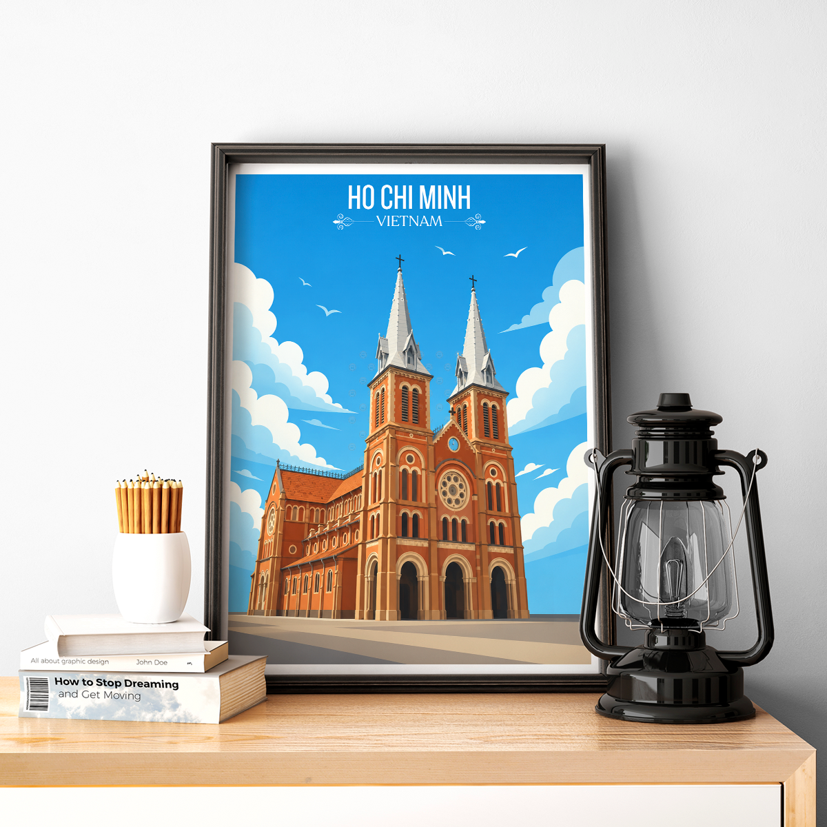 Ho Chi Minh - Vietnam - Travel Poster Vintage Style Wall Art Print - Art Print - Travel Art Poster