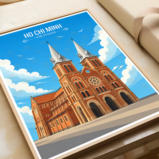 Ho Chi Minh - Vietnam - Travel Poster Vintage Style Wall Art Print - Art Print - Travel Art Poster