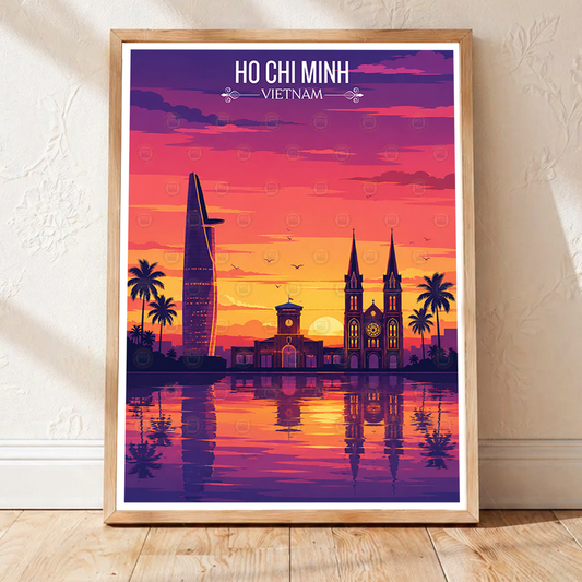 Ho Chi Minh - Vietnam - Travel Poster Vintage Style Wall Art Print - Art Print - Travel Art Poster