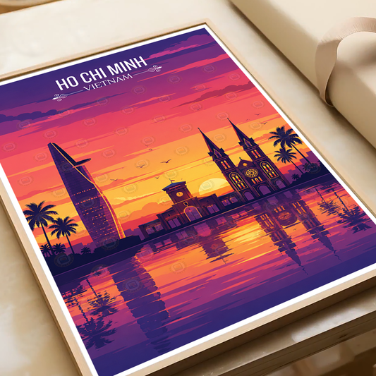 Ho Chi Minh - Vietnam - Travel Poster Vintage Style Wall Art Print - Art Print - Travel Art Poster