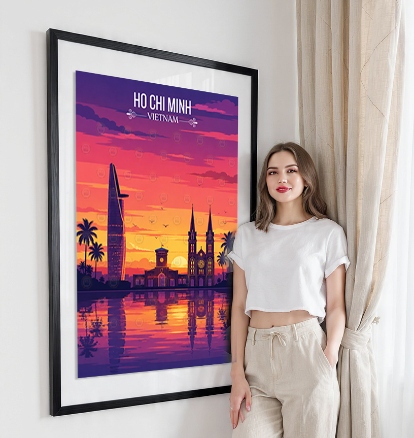 Ho Chi Minh - Vietnam - Travel Poster Vintage Style Wall Art Print - Art Print - Travel Art Poster