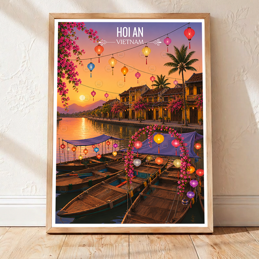 Hoi An - Vietnam - Travel Poster Vintage Style Wall Art Print - Art Print - Travel Art Poster