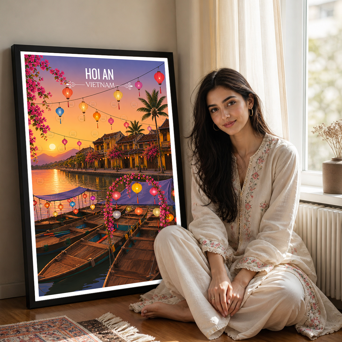 Hoi An - Vietnam - Travel Poster Vintage Style Wall Art Print - Art Print - Travel Art Poster