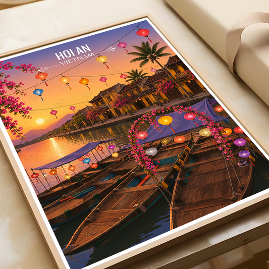 Hoi An - Vietnam - Travel Poster Vintage Style Wall Art Print - Art Print - Travel Art Poster