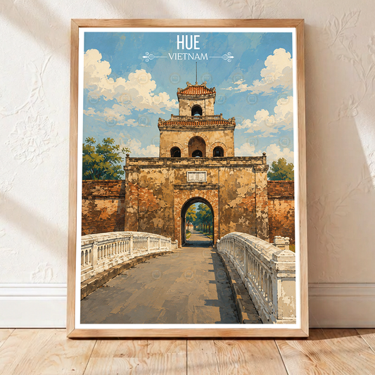 Hue - Vietnam - Travel Poster Vintage Style Wall Art Print - Art Print - Travel Art Poster