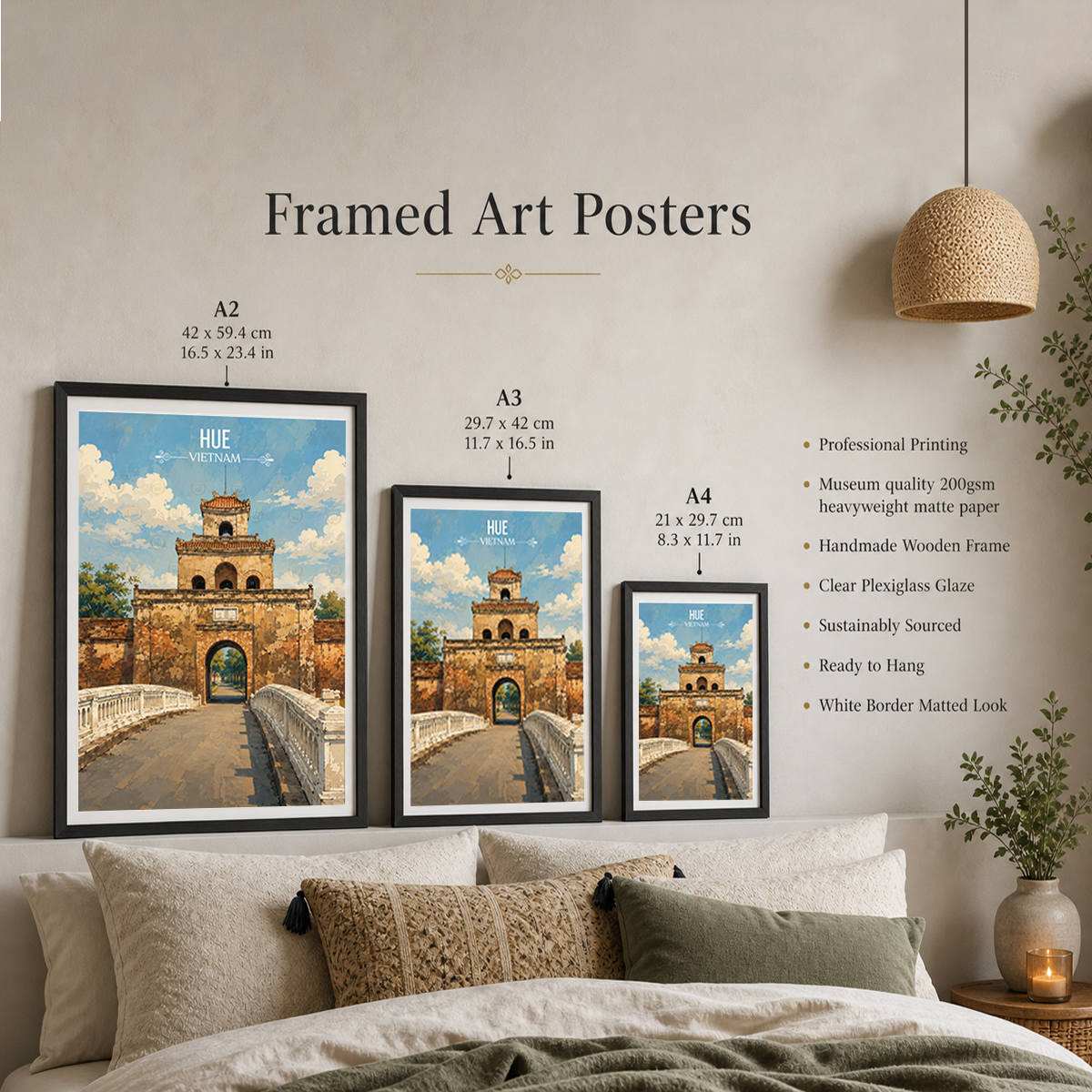 Hue - Vietnam - Travel Poster Vintage Style Wall Art Print - Art Print - Travel Art Poster