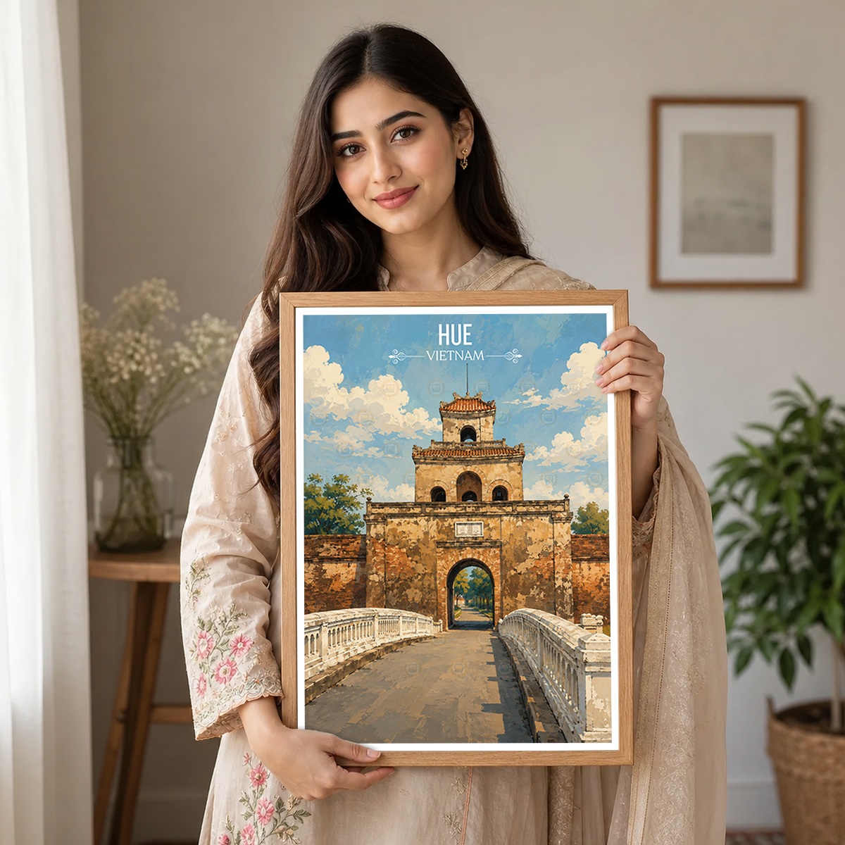 Hue - Vietnam - Travel Poster Vintage Style Wall Art Print - Art Print - Travel Art Poster