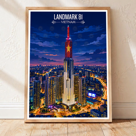 Landmark 81 - Vietnam - Travel Poster Vintage Style Wall Art Print - Art Print - Travel Art Poster