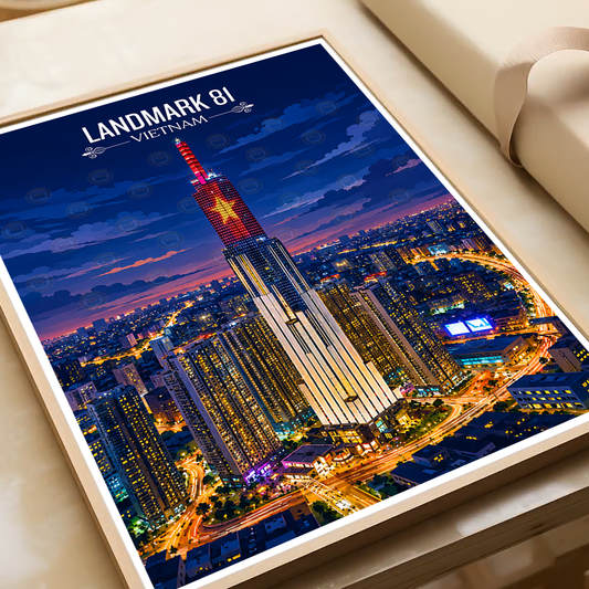 Landmark 81 - Vietnam - Travel Poster Vintage Style Wall Art Print - Art Print - Travel Art Poster