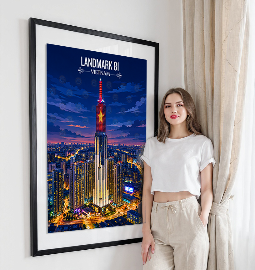 Landmark 81 - Vietnam - Travel Poster Vintage Style Wall Art Print - Art Print - Travel Art Poster