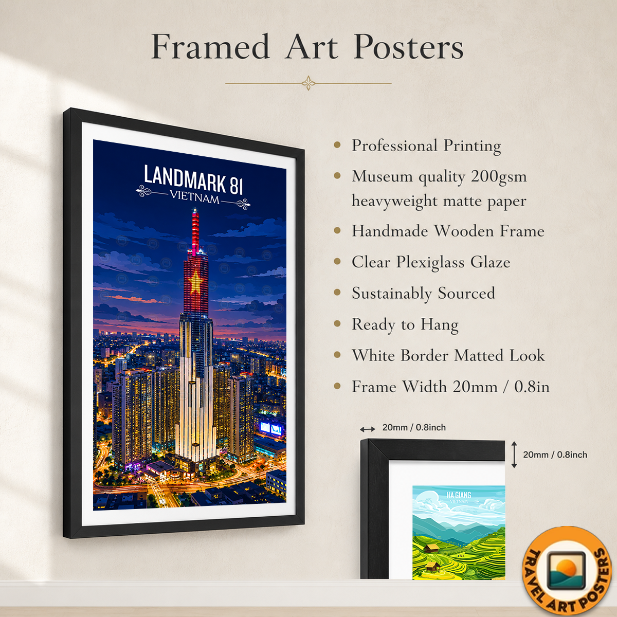 Landmark 81 - Vietnam - Travel Poster Vintage Style Wall Art Print - Art Print - Travel Art Poster