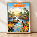 Mekong Delta - Vietnam - Travel Poster Vintage Style Wall Art Print - Art Print - Travel Art Poster