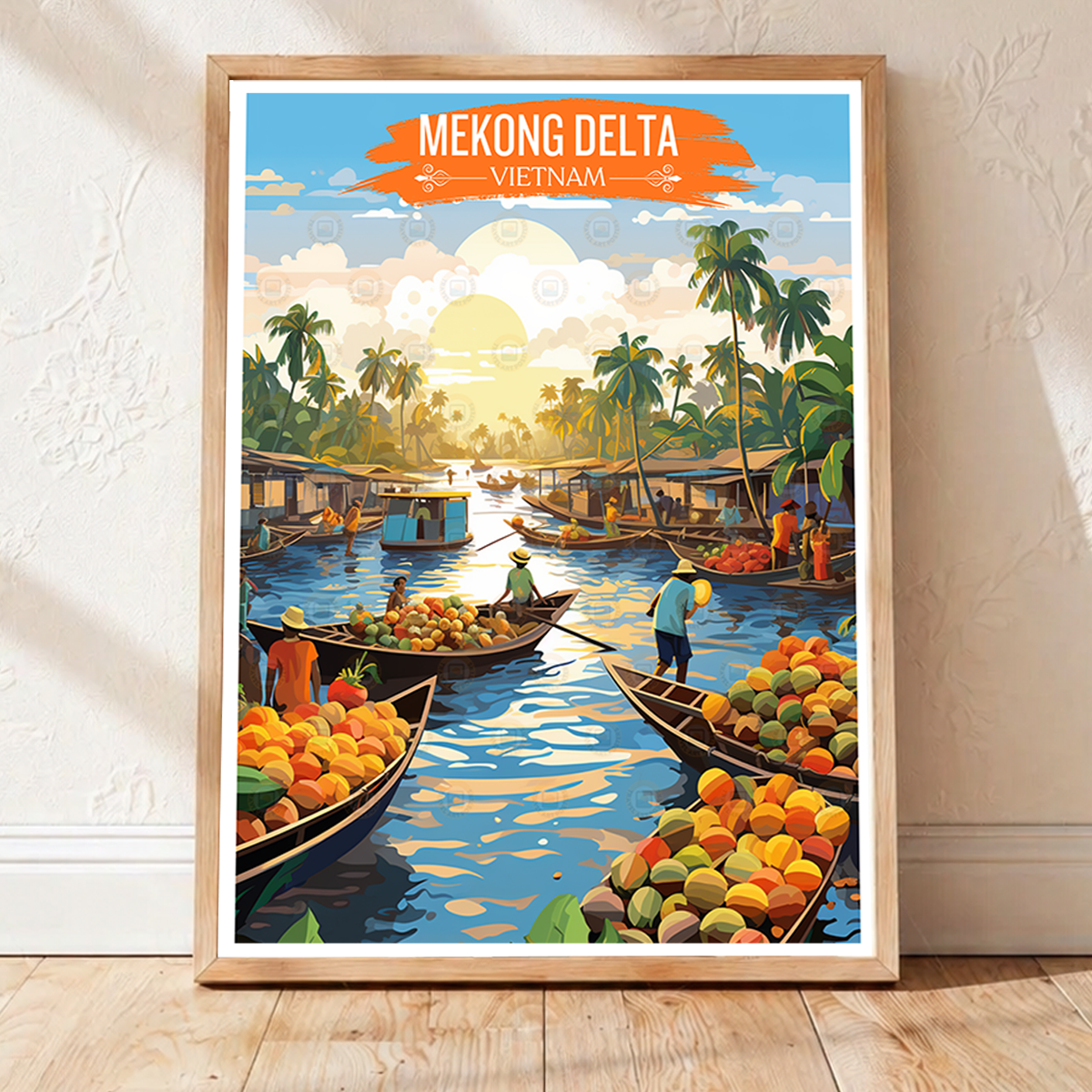 Mekong Delta - Vietnam - Travel Poster Vintage Style Wall Art Print - Art Print - Travel Art Poster