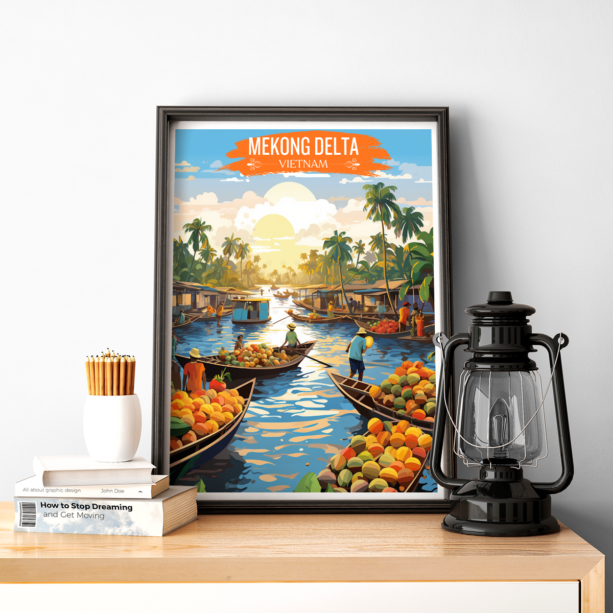 Mekong Delta - Vietnam - Travel Poster Vintage Style Wall Art Print - Art Print - Travel Art Poster