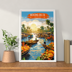 Mekong Delta - Vietnam - Travel Poster Vintage Style Wall Art Print - Art Print - Travel Art Poster