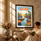 Mekong Delta - Vietnam - Travel Poster Vintage Style Wall Art Print - Art Print - Travel Art Poster