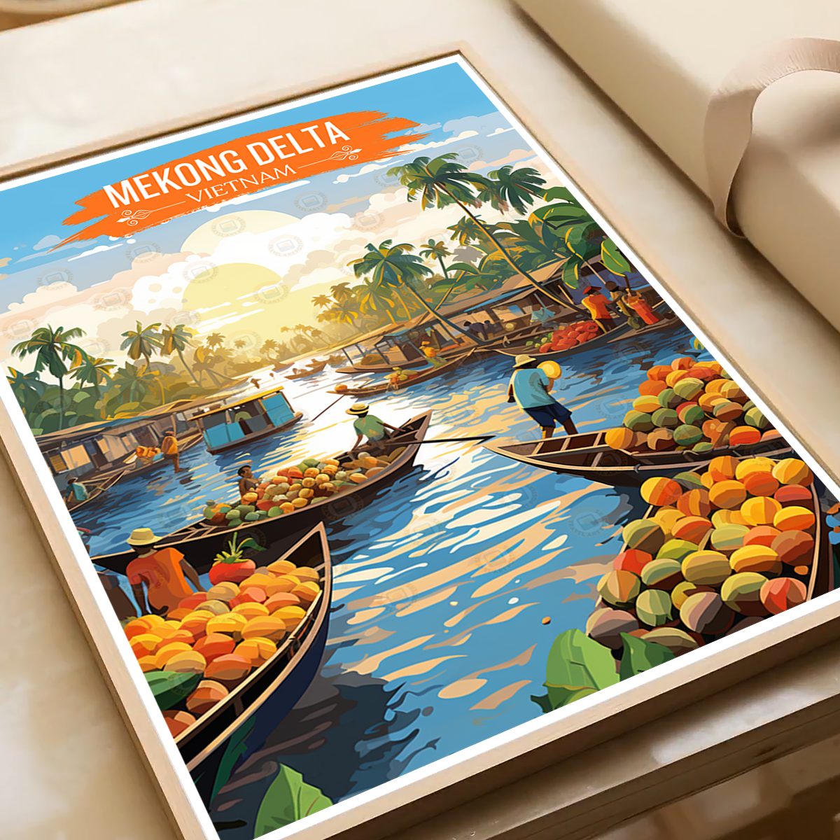Mekong Delta - Vietnam - Travel Poster Vintage Style Wall Art Print - Art Print - Travel Art Poster
