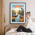 Mekong Delta - Vietnam - Travel Poster Vintage Style Wall Art Print - Art Print - Travel Art Poster