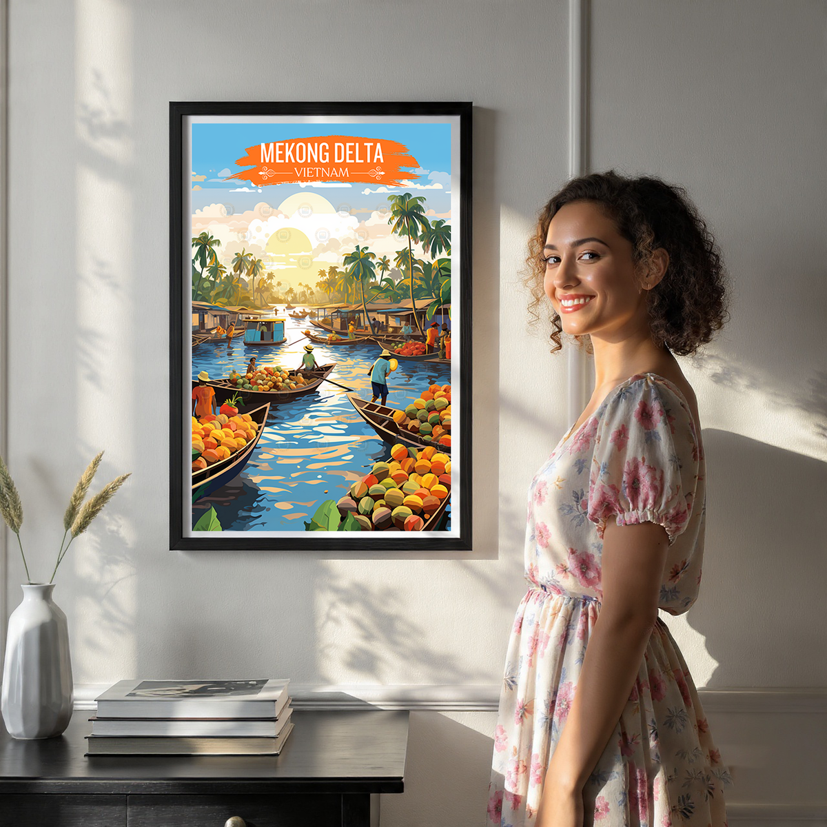 Mekong Delta - Vietnam - Travel Poster Vintage Style Wall Art Print - Art Print - Travel Art Poster