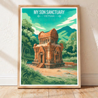 My Son Sactuary - Vietnam - Travel Poster Vintage Style Wall Art Print - Art Print - Travel Art Poster