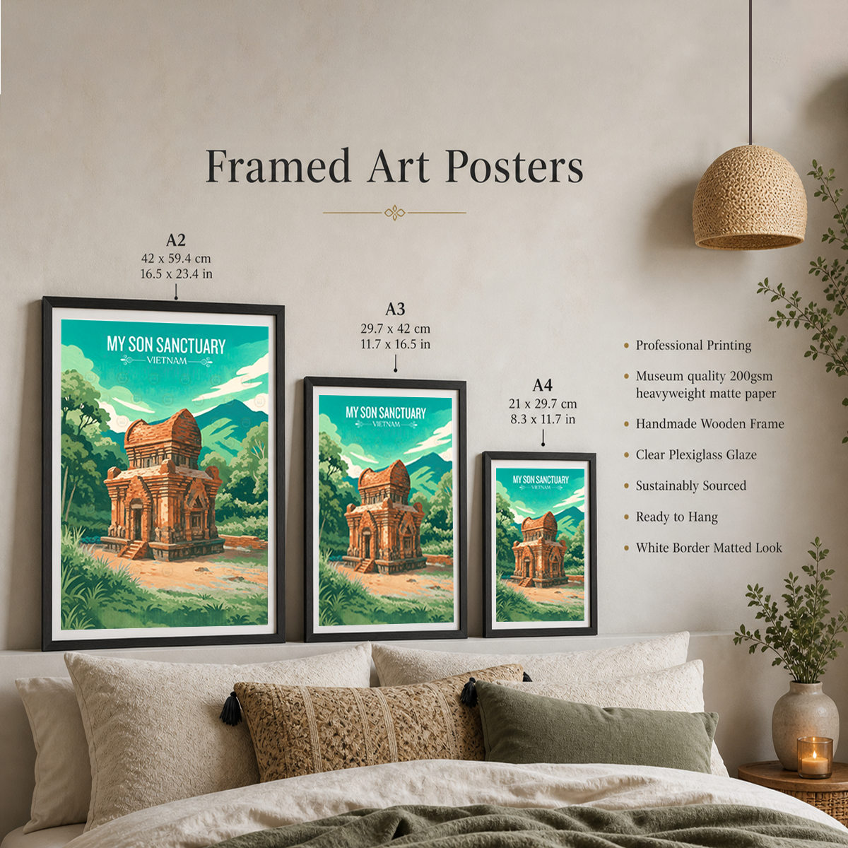 My Son Sactuary - Vietnam - Travel Poster Vintage Style Wall Art Print - Art Print - Travel Art Poster