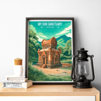 My Son Sactuary - Vietnam - Travel Poster Vintage Style Wall Art Print - Art Print - Travel Art Poster