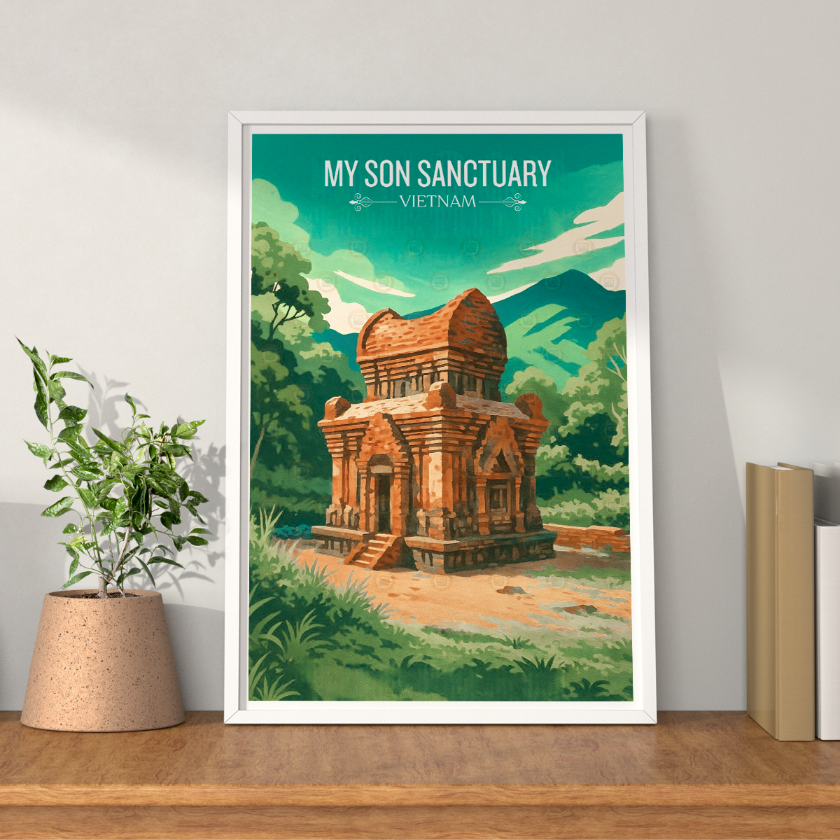 My Son Sactuary - Vietnam - Travel Poster Vintage Style Wall Art Print - Art Print - Travel Art Poster