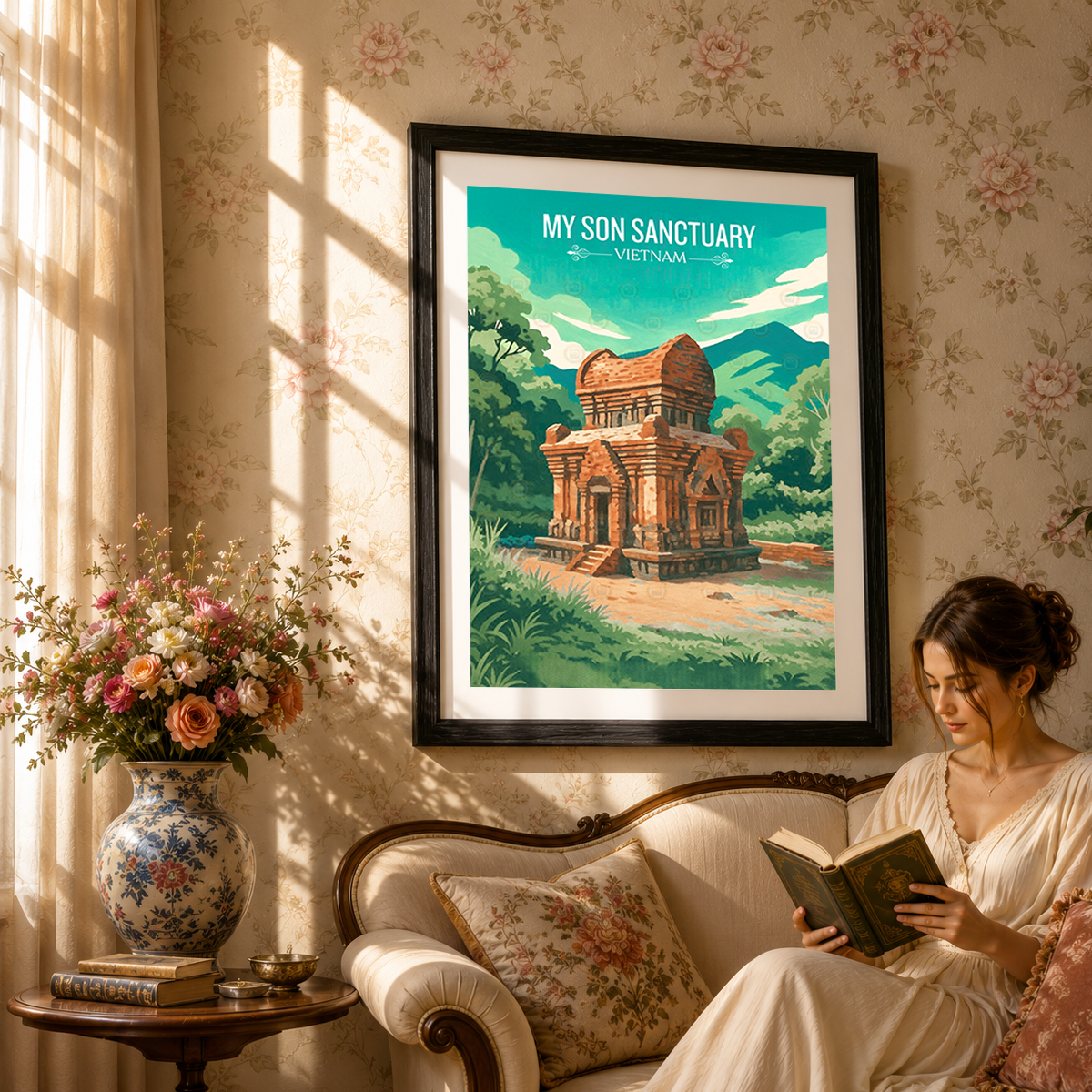 My Son Sactuary - Vietnam - Travel Poster Vintage Style Wall Art Print - Art Print - Travel Art Poster