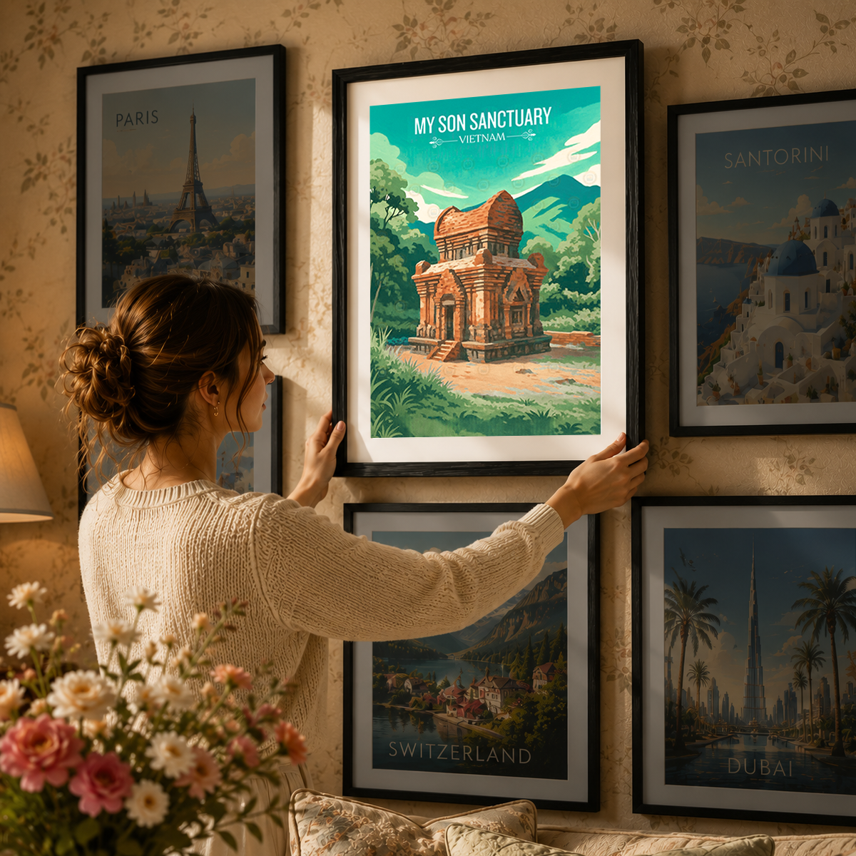 My Son Sactuary - Vietnam - Travel Poster Vintage Style Wall Art Print - Art Print - Travel Art Poster