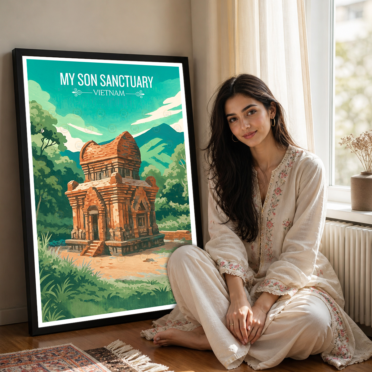 My Son Sactuary - Vietnam - Travel Poster Vintage Style Wall Art Print - Art Print - Travel Art Poster
