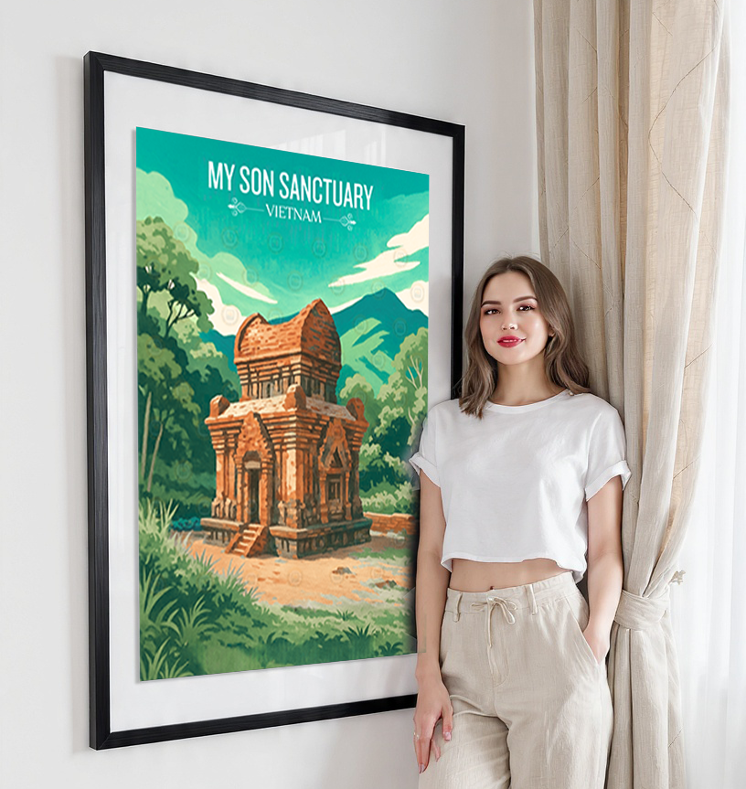 My Son Sactuary - Vietnam - Travel Poster Vintage Style Wall Art Print - Art Print - Travel Art Poster