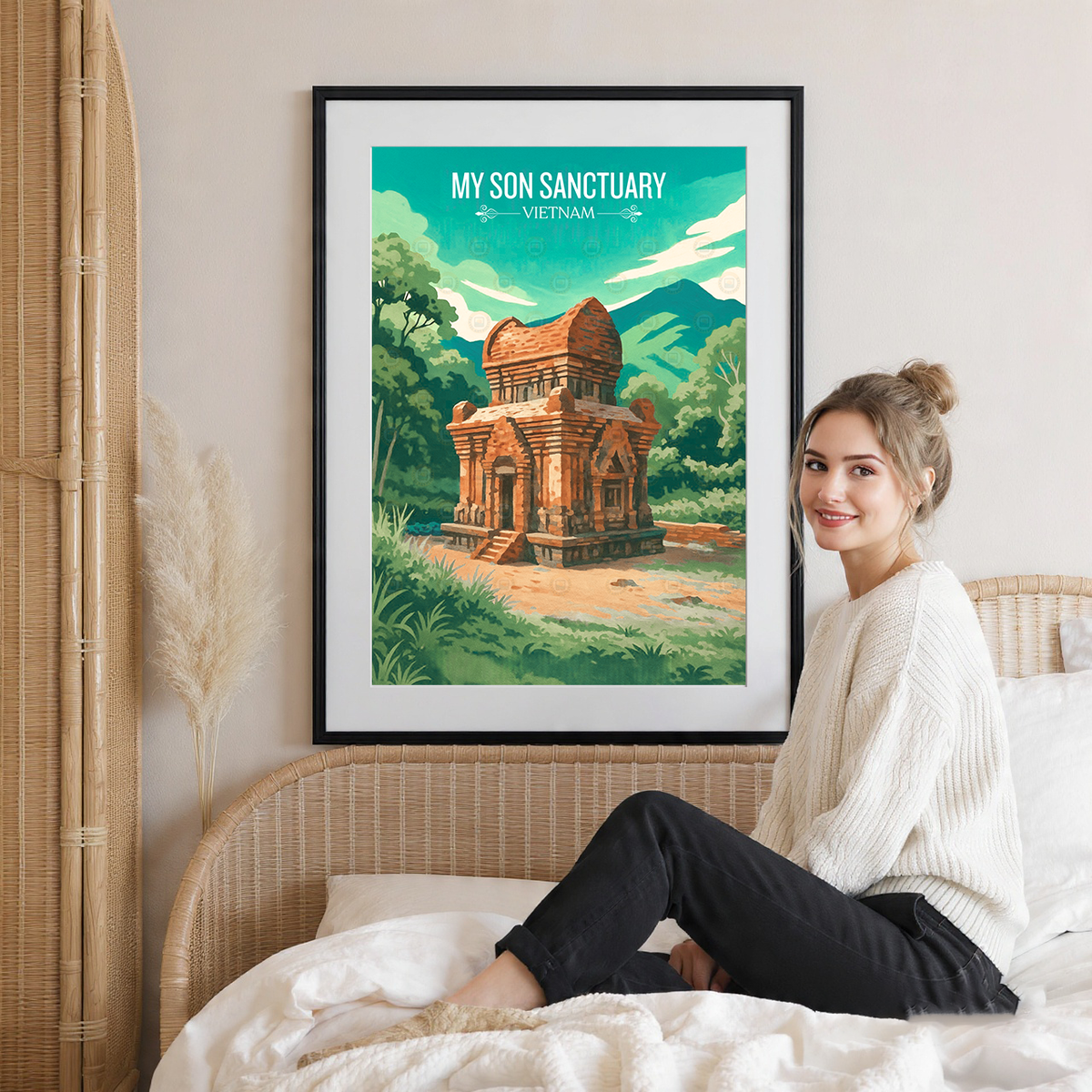 My Son Sactuary - Vietnam - Travel Poster Vintage Style Wall Art Print - Art Print - Travel Art Poster