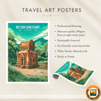 My Son Sactuary - Vietnam - Travel Poster Vintage Style Wall Art Print - Art Print - Travel Art Poster