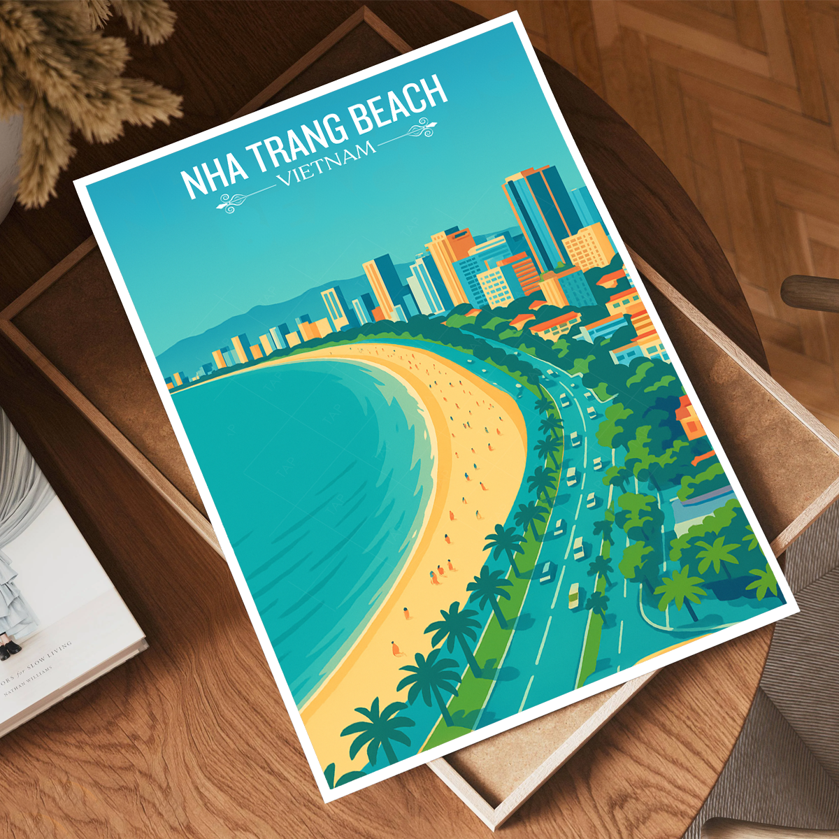 Nha Trang Beach - Vietnam - Travel Poster Vintage Style Wall Art Print - Art Print - Travel Art Poster
