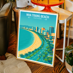 Nha Trang Beach - Vietnam - Travel Poster Vintage Style Wall Art Print - Art Print - Travel Art Poster