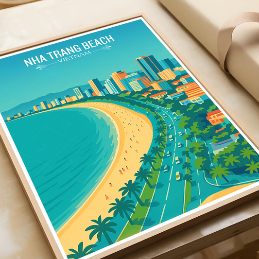 Nha Trang Beach - Vietnam - Travel Poster Vintage Style Wall Art Print - Art Print - Travel Art Poster