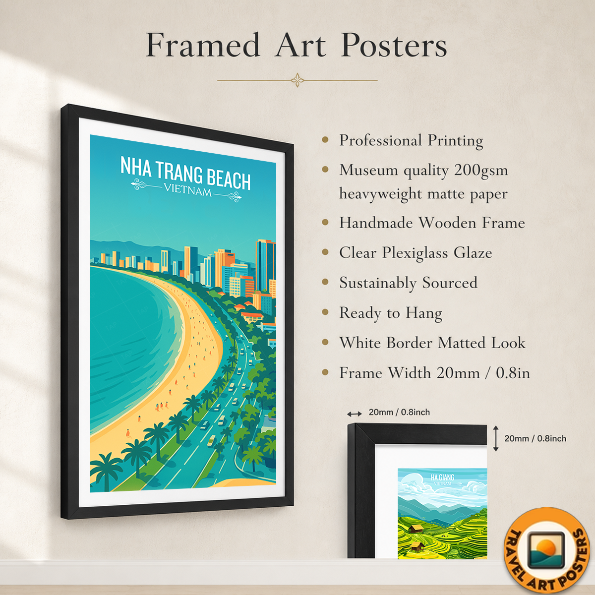 Nha Trang Beach - Vietnam - Travel Poster Vintage Style Wall Art Print - Art Print - Travel Art Poster