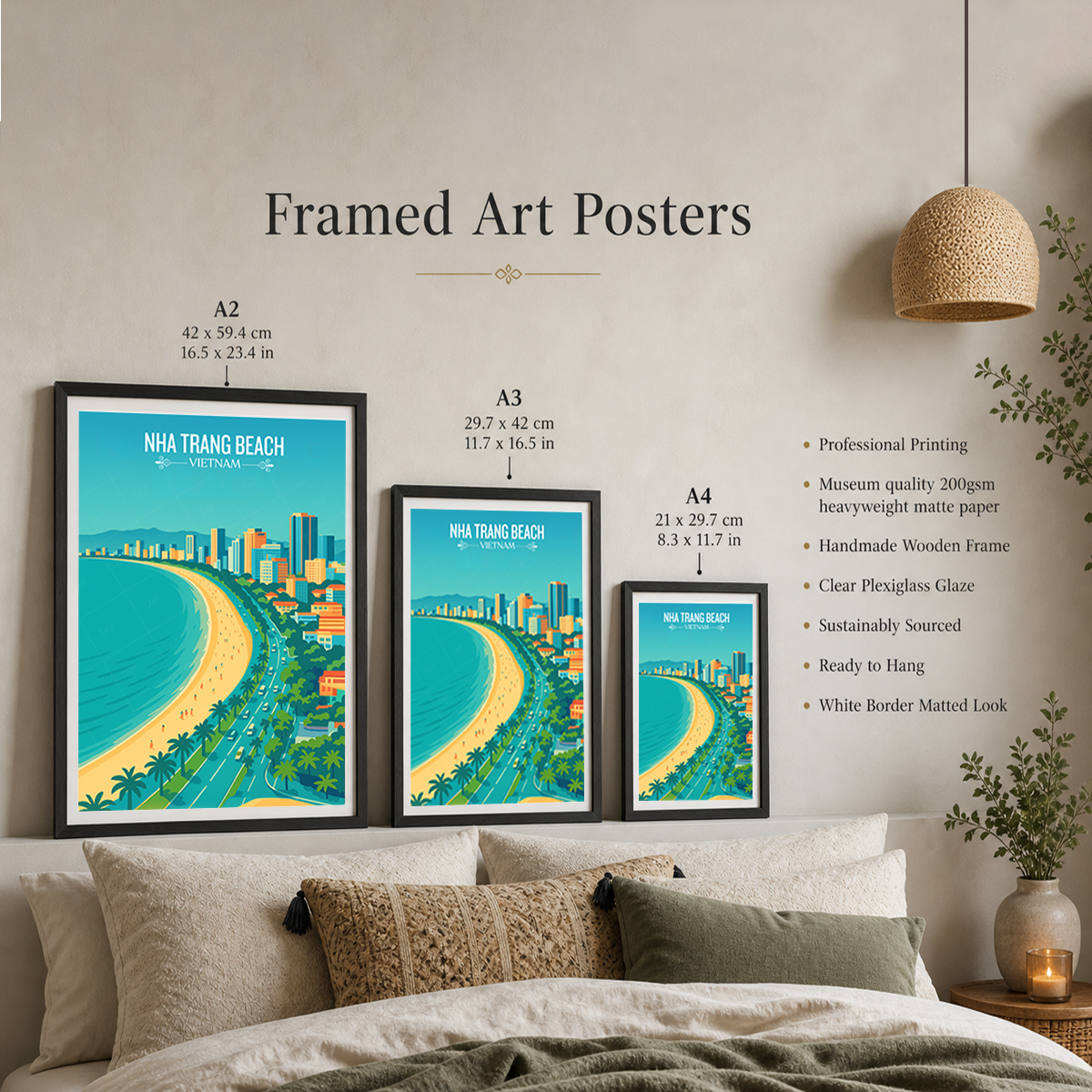Nha Trang Beach - Vietnam - Travel Poster Vintage Style Wall Art Print - Art Print - Travel Art Poster
