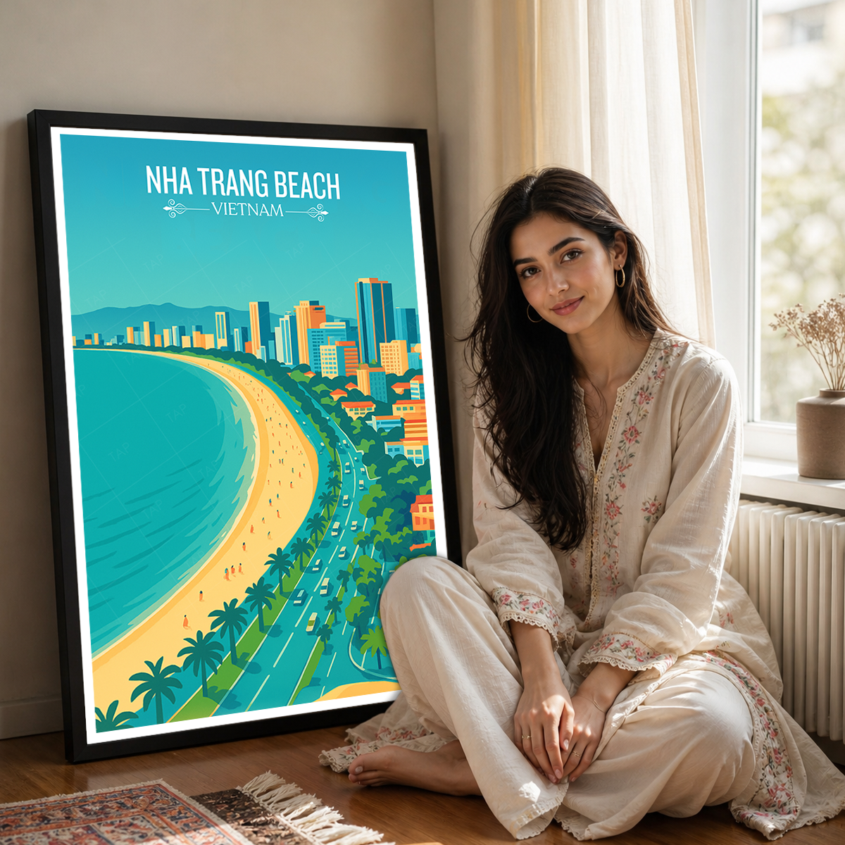 Nha Trang Beach - Vietnam - Travel Poster Vintage Style Wall Art Print - Art Print - Travel Art Poster